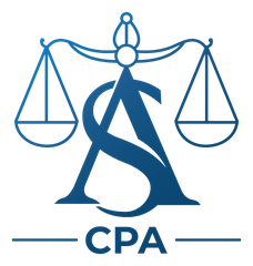 Alex Sears CPA LLC scales and AS mark